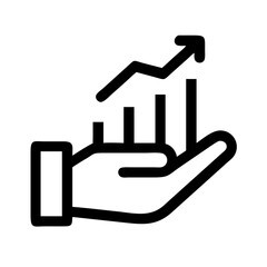 Hand Holding Growth Chart Icon Design