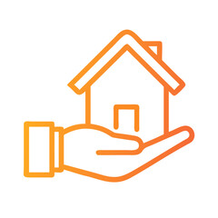 Hand Offering House Shelter Icon Design
