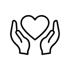 Hands Holding Heart Symbol Icon Design
