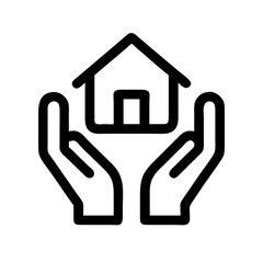 Hands Supporting House Shelter Icon Design