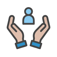 Hands Supporting Person Help Icon Design
