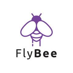 Bee Insect Nature Animal Flying Wings Logo Template