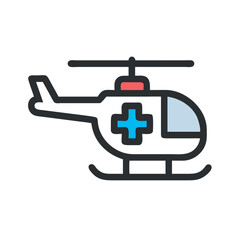 Helicopter Air Ambulance Medical Icon Design