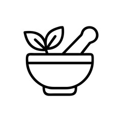 Herbal Medicine Bowl Natural Remedy Icon Design