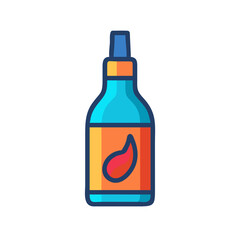 Hot Sauce Bottle Spicy Condiment Icon Design