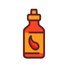 Hot Sauce Bottle Spicy Condiment Icon Design
