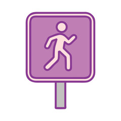 Jogging Area Pathway Sign Icon Design