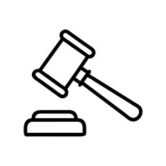 Judge Gavel Legal Decision Icon Design