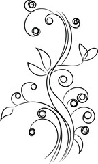 Elegant Black and White Floral Design Element for Invitations