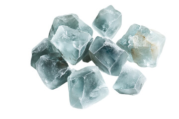 Light Blue Fluorite Crystals on Transparent Background, PNG