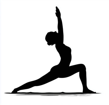 recommend clip art: Silhouettes of a woman performing various yoga poses on a white background. Concepts include meditation, fitness, flexibility, mindfulness, wellness, balance, and healthy lifestyle.
                    
                    