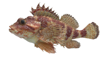 Fototapeta premium Realistic Scorpionfish Isolated on White Transparent Background