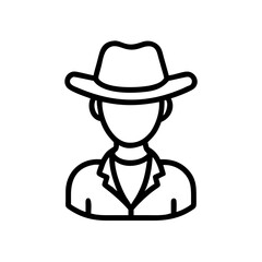 Male Cowboy Character Avatar Icon Design