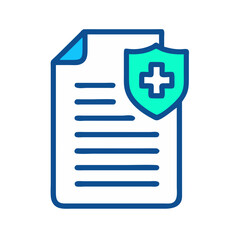 Obraz premium Medical Report with Shield Icon Design