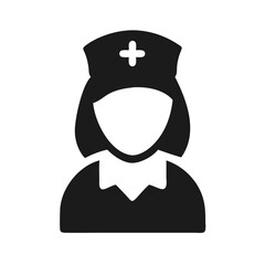 Nurse Profile with Cap Icon Design