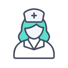 Nurse Profile with Cap Icon Design