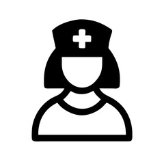 Nurse Profile with Cap Icon Design