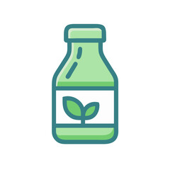 Organic Milk Bottle Icon Design