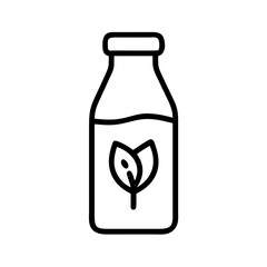Organic Milk Bottle Icon Design