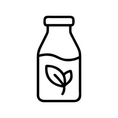 Organic Milk Bottle Icon Design