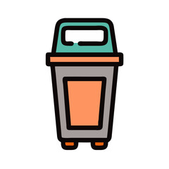 Outdoor Trash Bin Icon Design