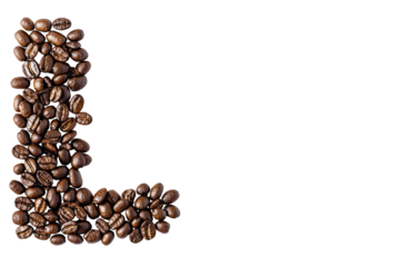 Letter L formed from coffee beans (1)