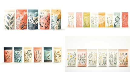 Packaged goods with botanical design