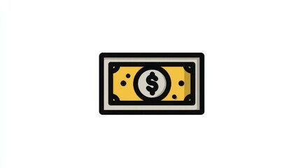 Fototapeta premium Money Icon Simplified Dollar Bill Design for Finance Economy and Business Concepts