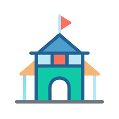 Playhouse Structure with Flag Icon Design