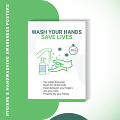 Handwashing Awareness Vector Poster &ndash; Clean Hands Save Lives