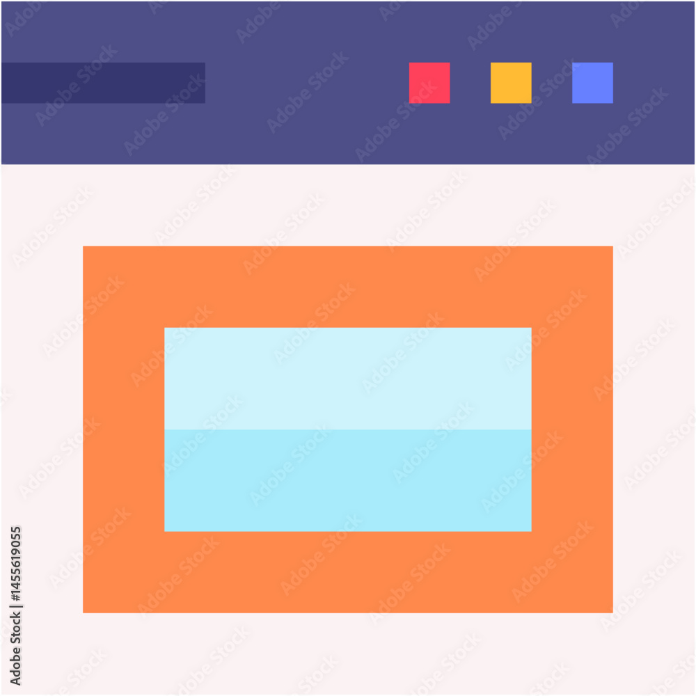 Poster vector icon browser, web pages, web browser, seo and web, layout