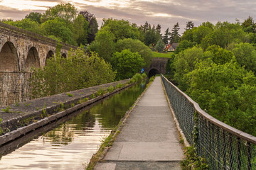 Evening mood at the Chirk Aqueduct & Viaduct, Wales, UK