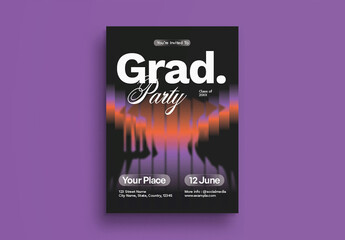 Black Purple Graduation Party Invitation