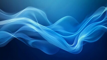 Wavy Blue Abstract Background Featuring Flowing Lines and Soft Curves Creating a Serene and Calming Atmosphere