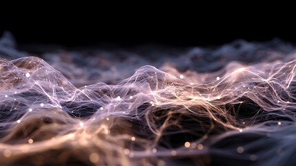 Abstract Network Connection Digital Technology Background With Interconnected Lines And Nodes Glowing In A Mesmerizing Pattern For Modern Futuristic Designs And Illustrations