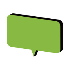 角丸吹き出し　アイソメトリック　黄緑