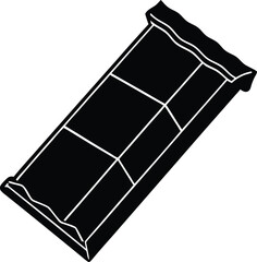 chocolate bar with wrapper on white background   