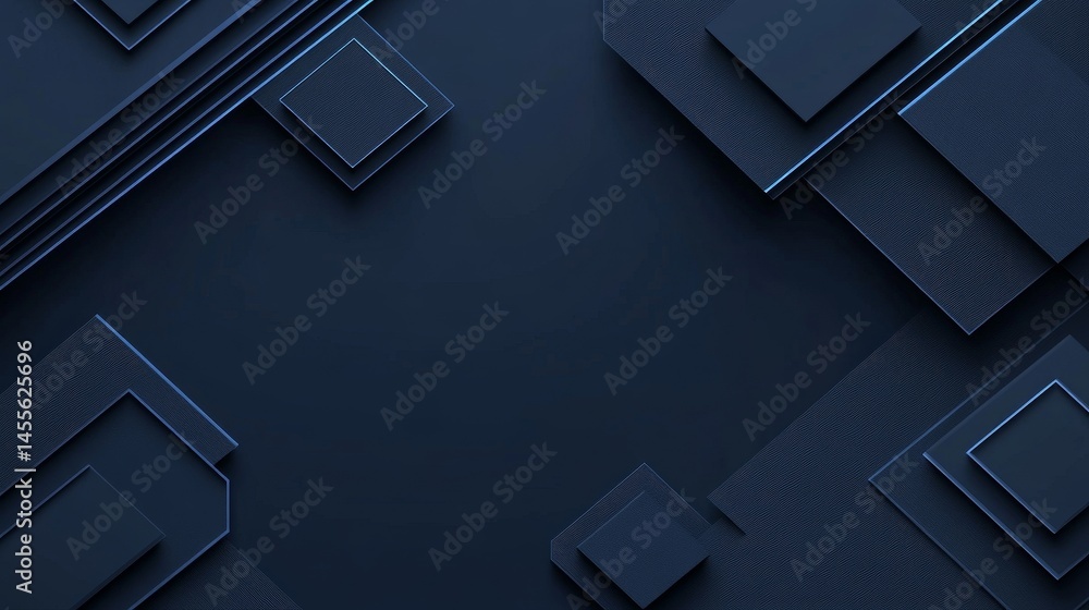 Poster abstract geometric shapes in shades of blue and black create a modern design that captures attention