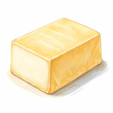 recommend clip art: block of butter isolated on white background