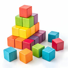 Naklejka premium colored children cubes on white isolated