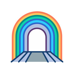 Rainbow Arch Tunnel Icon Design