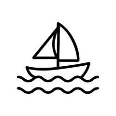 Sailboat on Water Sea Icon Design