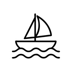 Sailboat on Water Sea Icon Design