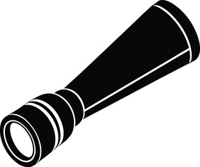 flashlight with beam pointing sideways on white 