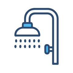 Shower Water Spray Bathroom Icon Design