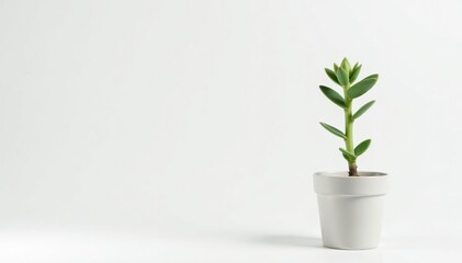 Obraz premium Lone succulent plant against pure white backdrop, texture, pattern