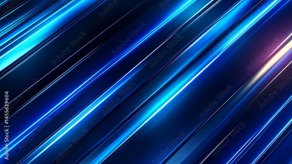 Poster dynamic blue and black abstract background showcasing sleek lines and illuminating reflections in a 