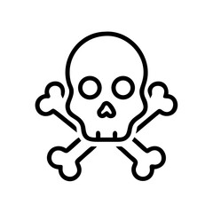 Skull and Crossbones Warning Icon Design