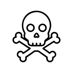 Skull and Crossbones Warning Icon Design