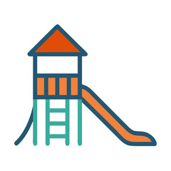 Slide Tower with Roof Icon Design